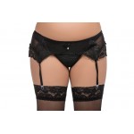 plus size-058 Garter belt Black S-8XL Garter Belts-Nine X