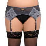 plus size-058 Garter belt Grey S-8XL Garter Belts-Nine X