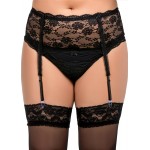 plus size-055 Garter belt Black S-8XL Garter Belts-Nine X