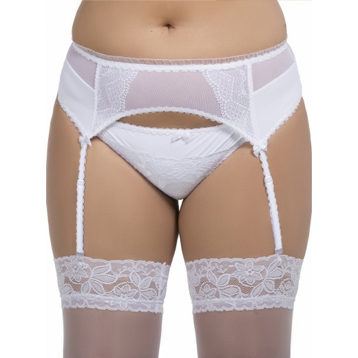 plus size-061 Garter belt White S-8XL Garter Belts-Nine X