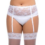 plus size-055 Garter belt White S-8XL Garter Belts-Nine X