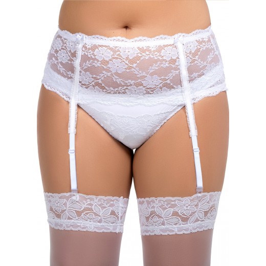 plus size-055 Garter belt White S-8XL Garter Belts-Nine X