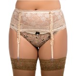 plus size-055 Garter belt Beige S-8XL Garter Belts-Nine X