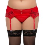 plus size-058 Garter belt Red S-8XL Garter Belts-Nine X