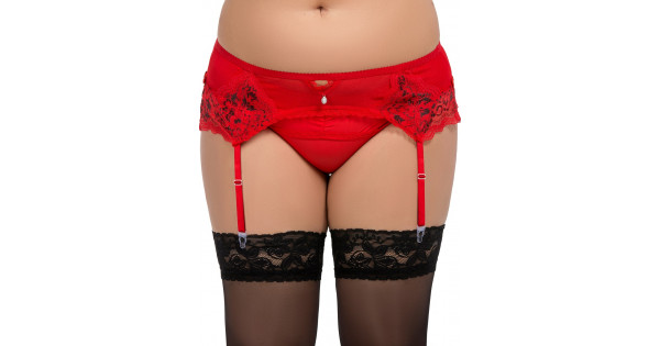 058 Garter belt Red S-8XL