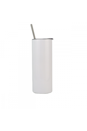 BL005 White Sublimation 20oz Stainless Steel Tumbler with Straw