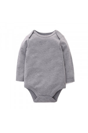 BR003 100% Cotton baby long sleeve bodysuits GREY