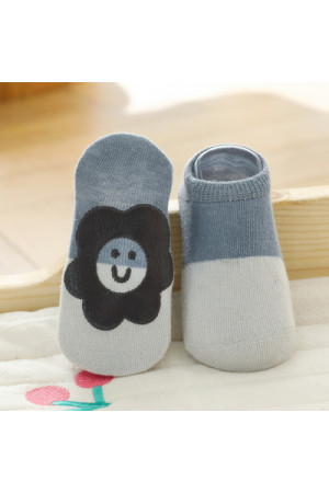 BS001 non slip baby socks organic cotton BLUE