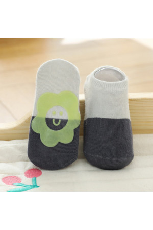 BS001 non slip baby socks organic cotton GREY