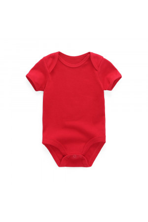 BR004 100% Cotton baby short sleeve bodysuits RED