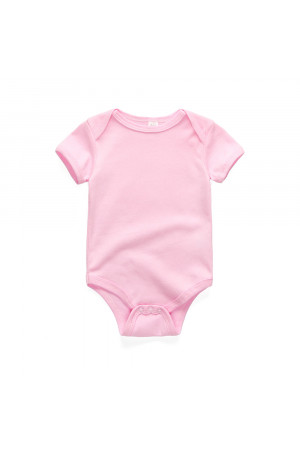 BR004 100% Cotton baby short sleeve bodysuits PINK