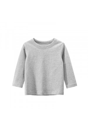 TS001 100% Cotton kids long sleeve t-shirt GREY