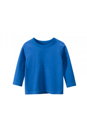 TS001 100% Cotton kids long sleeve t-shirt BLUE