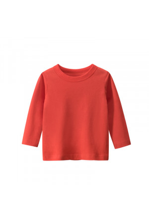TS001 100% Cotton kids long sleeve t-shirt RED