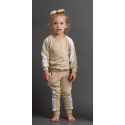 777 Beige Cotton Tracksuit with side panel 12/13 Years (to fit height 152cm) NO RETURNS