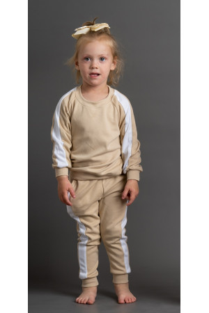 777 Beige Cotton Tracksuit with side panel 12/13 Years (to fit height 152cm)