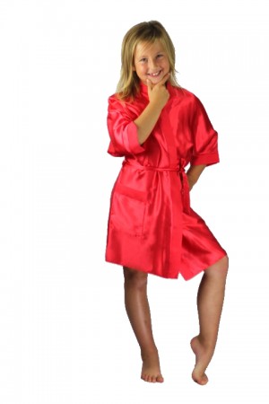 1* 3107 red Children Satin Robe ***Discontinued*** (no returns)