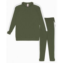 777 Khaki Cotton Tracksuit with side panel