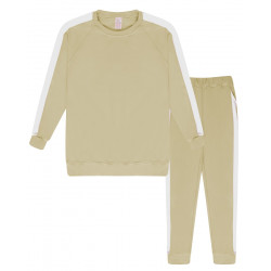 777 Beige Cotton Tracksuit with side panel 12/13 Years (to fit height 152cm)
