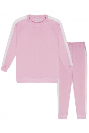 777 Pink Cotton Tracksuit with side panel