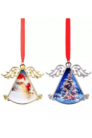 CH002 Bell Angel Christmas Ornaments Decoration Size: 74*72*4mm