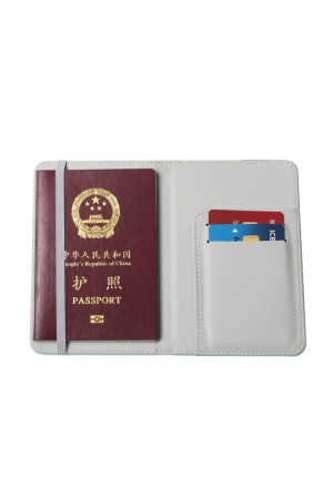 TR002 Sublimation White PU Leather Passport Holder 19.5x14.2cm