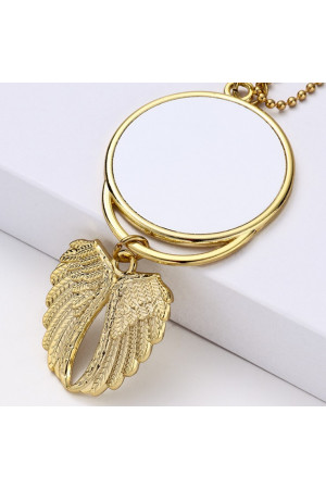 JL005 Sublimation  Double Sided Angel Wing Necklace Car