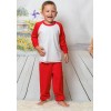 130 Kids Red/ white long pyjama set 100% Cotton