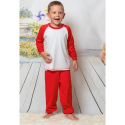 130 Kids Red/ white long pyjama set 100% Cotton