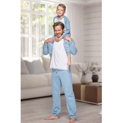 130 Kids Light blue/ white long pyjama set 100% Cotton