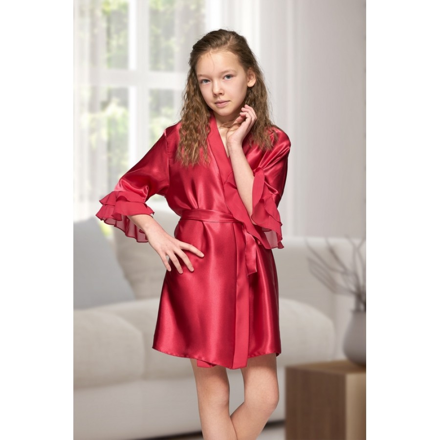 Dressing Gowns : 7013 Nine X Kids Burgundy Satin Dressing ...