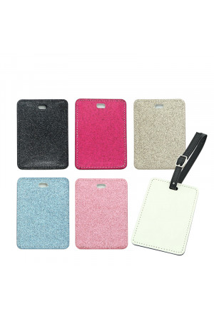 TR004 Sublimation Glitter PU Leather Luggage Tags