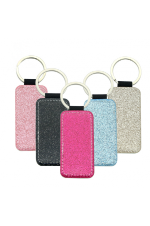 KR005 Sublimation Glitter Leather Keychain Rectangle (Printing Size: 3.5*7.5cm)
