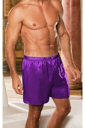 004 Purple Men’s Satin Boxers Shorts Plus Size S - 4XL Underwear
