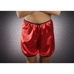 plus size-014 French Red Silky Satin Shorts S-3XL Briefs / Knickers-Nine X