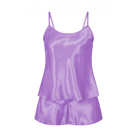 plus size-082 Plus Size Satin Cami Set S-6XL 8-24 Lilac Cami Sets-Nine X