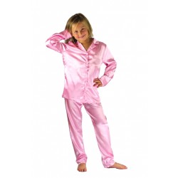107 Baby Pink Boys Girls Kids Satin Long Sleeve Pyjamas pj's  Nightwear