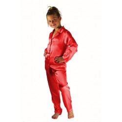 107 Red Boys Girls Kids Satin Long Sleeve Pyjamas pj's  Nightwear