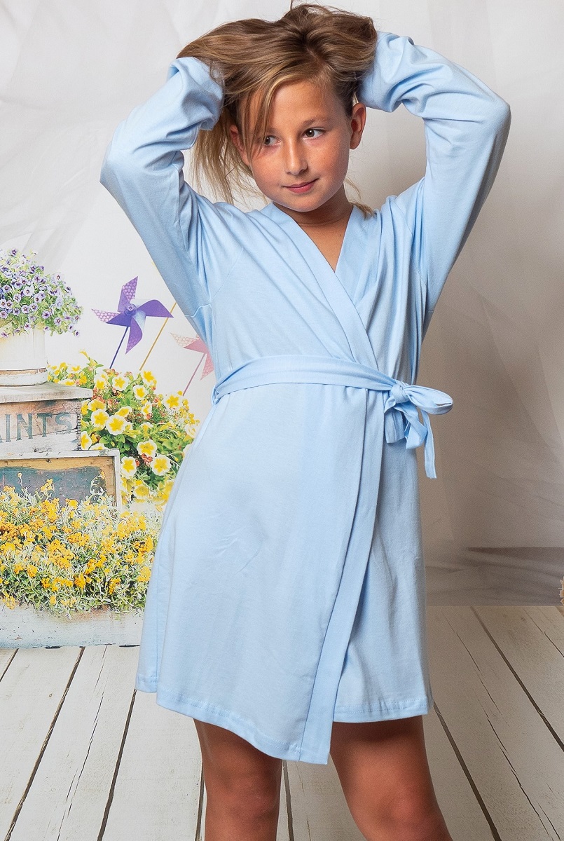 Dressing Gowns 2108 Light Blue Children Cotton Robe