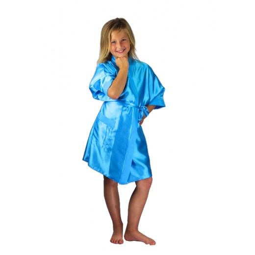 plus size-3107 Coral Children Satin Robe Dressing Gowns-Nine X