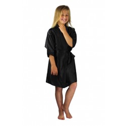 3107 Black Children Satin Robe